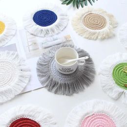 Table Mats For Home El Oil Resistant Non-Slip Nordic Style Cotton Rope Knit Heat Insulation Placemats 10pcs/batch