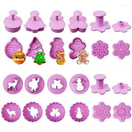 Baking Moulds 4 To 16 Piece Suit Christmas Biscuit Mould Set Cute Cartoon Kitchen Cooking Tools Kit Children Diy Production Party