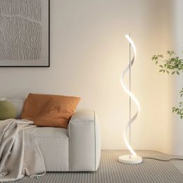 Modern LED Floor Lamp Minimalist Lines Living Rooms Bedroom Study Couch Side Spiral Vertical Home Decor TV Backwall Light Lustre