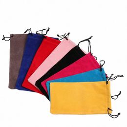 1pc Soft Drawstring Pouch Bags Solid Color Eyeglasses Pouch Portable Sunglasses Bag Glasses Cloth Bags Eyewear Accories l3Ft#