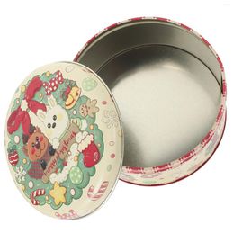 Storage Bottles Tin Biscuit Christmas Cookie Containers Tinplate With Lid Tins Lids Candy