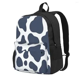 Storage Bags Backpack Blue Cow Pattern Casual Printed School Book Shoulder Travel Laptop Bag For Womens Mens