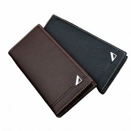 new Men's Wallet Men's Lg Wallet Multi Card Slim Fi Litchi Pattern Soft Leather Wallet Large Capacity Suit Bag V4NM#