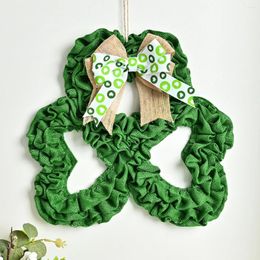 Decorative Flowers Irish Festival Wreath St. Patrick's Day Bow Green Pendant Fall Front Porch