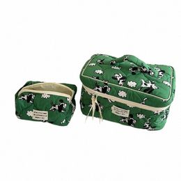 cute Dog Sheep Pattern Cott W Bag Flap Storage Bags Portable Soft Large Capacity Makeup Pouch with Zipper E2uu#