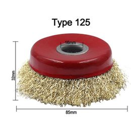 1pcs Steel Wire Brush 85mm*M10/M16 Steel Wire For Rust Paint Removal Deburring Angle Grinder Polishing Power Tool Accessory