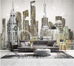 Wallpapers Wellyu Custom Wallpaper Papel De Parede Nordic Modern Minimalist City Architecture Special Material TV Background Wall Behang