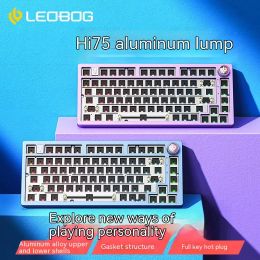 LEOBOG Hi75 Wirled Hot-Swap RGB Mechanical Keyboard Kit Gasket Custom Keyboard Aluminium Alloy Body Pc Gamer Accessories Laptop