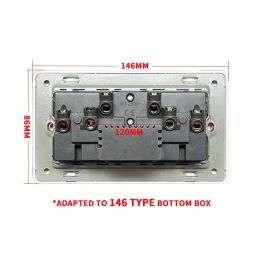 86 Type Russian European Standard Socket With USB Charge and Switch, RU EU Wall Panel Power Outlets Plug Grounded 16A 86 x 86mm