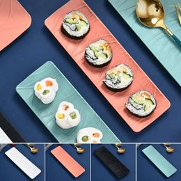 Plates Practical Dining Plate Grade Anti-slip Bottom Plastic Rectangular Sushi Platter Baking Tray Barbecue Storage