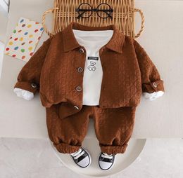 kids designer clothes baby boy Clothing Sets cardigan jacket sweatpants set tracksuit