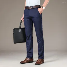 Men's Suits Casual Pants Loose Business Summer Thin Suit Middle-Aged Straight Plus Size Versatile High-End Ice Silk