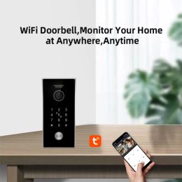 Jeatone Tuya Smart WiFi Video Doorbell home video intercom wired no need battery Door phone Intercom with Camera and Code