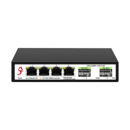 XikeStor 2.5G 6 Ports Simple L2 Web Managed Network Switch One Click Reset 100/1000/2500Mbps 4 RJ45 Ports 10Gbps 2 SFP+ Slots