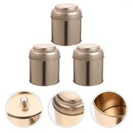 Storage Bottles 3pcs Portable Tea Jars Mini Loose Containers Small Jewelry Holders (Rose Gold)