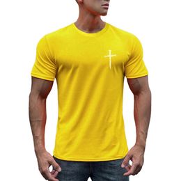 Fashion Mens Quick Dry O Neck Short Sleeve Sports T Shirt Summer Gym Fitness Running TShirt Breathable Sportswear 240321