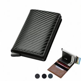 top Quality Wallets Men Mey Bag Mini Purse Male Vintage Brown Leather Rfid Card Holder Wallet Small Smart Wallet Pocket Walet s6VA#