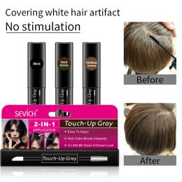 Colour OneTime Hair dye Instant Grey Root Pen dye black hair 2in1 easy to apply 2 brush heads dark brown touchup dye white hair