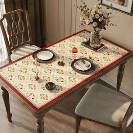 Table Cloth PVC Tablecloth Waterproof Table Mat Oilproof Rectangle Table Pad Cover Dining Desk Covers Cloth Home Decor Protector Y240401