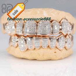 Bracelets Bereal Jewelry 18K Gold Plated Moissanite Teeth Grillz Invisible with Princess Cut 925 Silver VVS Custom Hip Hop Iced Out Grillz