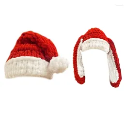 Berets YIYI Santa Hat Navidad Props Year Thick Christmas Adults Kids Decorations For Home