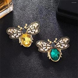 Brooches Vintage Crystal Bee Brooch Inset Collar Pin Bees For Women Man Clothes Suit Scarf Clip Rhinestone Jewellery Gifts