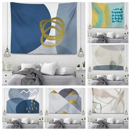 Tapestries Custom Wall Decoration Tapestry Aesthetic Room Decor Accessories Hanging Large Fabric Nordic Home Grey Blue