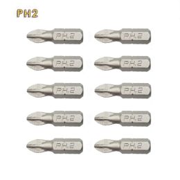 10Pcs Electric Hex Shank Screwdriver Bits PH1 PZ1 PH2 PZ2 PH3 PZ3 Magnetic Anti Slip 25mm For 1/4" Electric Hand Screwdriver