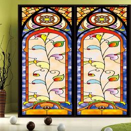 Window Stickers -Sale Window-Cover Custom Size Static Cling PVC Privacy Protection Church Stained Damp-Proof 60cmx100cm