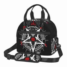 black Satan Skull Women Dead Head Mystical Circle Esoteric Halen Dem Insulated Lunch Bags Cooler Thermal Food Bento Bag g9Kk#