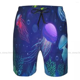 Men's Shorts Jellyfish And Corals Quick Dry Swimming For Men Swimwear Swimsuit Trunk Bathing Beach Wear