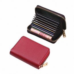 men/women PU Leather Card Holder Fi Busin Credit Card Holder Unisex Card Case Zipper Coin Purse Women Zipper Pocket X2Oo#