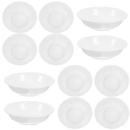 Plates 12 Pcs Dinner Seasoning Soy Sauce Dish Pottery Dipping Round Small Vinegar Bowls Dessert White Serving