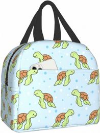 cute Turtle Thermal Lunch Bag Travel Picnic Bento Cooler Reusable Tote Work Insulated Ctainer Bags for Women Men Boys Girls e9qP#