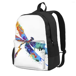 Storage Bags Backpack Watercolor Dragonfly Casual Printed School Book Shoulder Travel Laptop Bag For Womens Mens