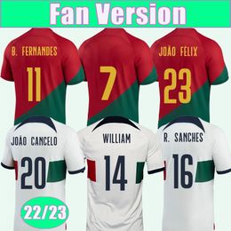 22 23 POrTUGaLs PEPE Mens Soccer Jerseys Version National Team ANTONIO S. DIOGO COSTA JOAO CANCELO JOAO FELIX Home Away Football Shirts