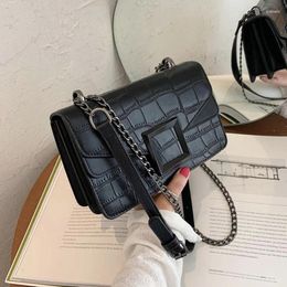 Bag ATLI Stone Pattern PU Leather Crossbody Bags For Women 2024 Small Shoulder Simple Female Luxury Chain Handbags Purses