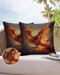 Pillow Case Bird Flame Feather Waterproof Pillowcase Home Sofa Office Throw Car Cushion Cover Decor