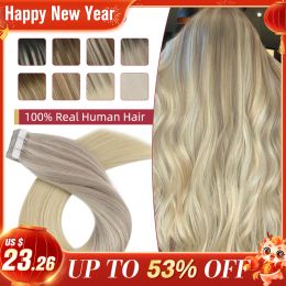 Extensions Moresoo Tape in Hair Extensions Real Human Hair Remy Brazilian Balayage Ombre Color Straight Double Sided Adhesive Extension