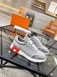 Men Summer Walk Italy Design Bouncing Casual Sneaker Shoes Nappa Leather Technical Jersey & Suede Goatskin Low Top Trainers Party Dress Walking Skate Shoe With Box