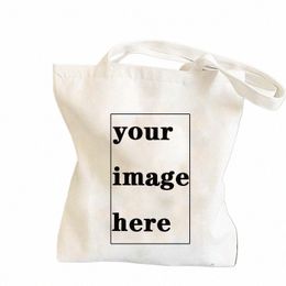 2022 Custom Your Images Here Print White Fi Travel Canvas Bags Tote Bag Shop Original Design Grocery Bag Pures Shopper d5Nn#