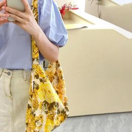 Shoulder Bags Large Capacity Canvas Tote Bag Flower Pattern Mummy Print Hand Gift Shopping Floral Travel