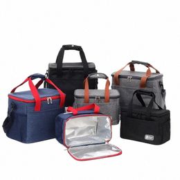 outdoor Food Thermal Lunch Bags Leakproof Cam Drink Picnic Shoulder Cooler Bag BBQ Box Travel School Children Tote Food Bag v89e#