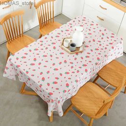 Table Cloth Fruit Strawberry Printed Tablecloth Rectangular Waterproof Kitchen Dining Table Cover Cushion Coffee Table Cloth Home Decor Y240401