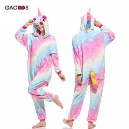 Animal Unicorn Pyjamas Adults Winter Sleepwear Kigurumi Stitch Panda Pyjamas Women Onesies Anime Mouse Costumes Jumpsuit Pyjamas