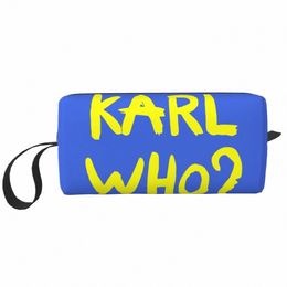 fi Yellow Karl Who Slogan Travel Toiletry Bag Women Cosmetic Makeup Organiser Beauty Storage Dopp Kit T92f#