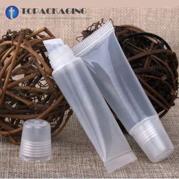 Storage Bottles Refillable-8G Empty Lipstick Tube Lip Soft Hose Makeup Squeeze Sub-bottling Clear Plastic Gloss Container 200PCS/LOT