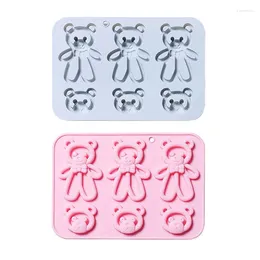 Baking Moulds 6 Holes Hollow Bear Silicone Mould Chocolate Candy Tool Cake Decorating Accessories Fondant Moulds