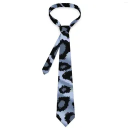 Bow Ties Leopard Animal Print Tie Blue And Grey Elegant Neck For Unisex Adult Daily Wear Party Collar Design Necktie Accessories