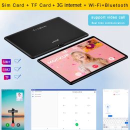 New 10.1 Inch Tablet Android 9 Octa Core 3G 4G Mobile Phone Call 4GB+64GB ROM Bluetooth GPS Wi-FI 2.5D Steel Screen Tabletts Pc
